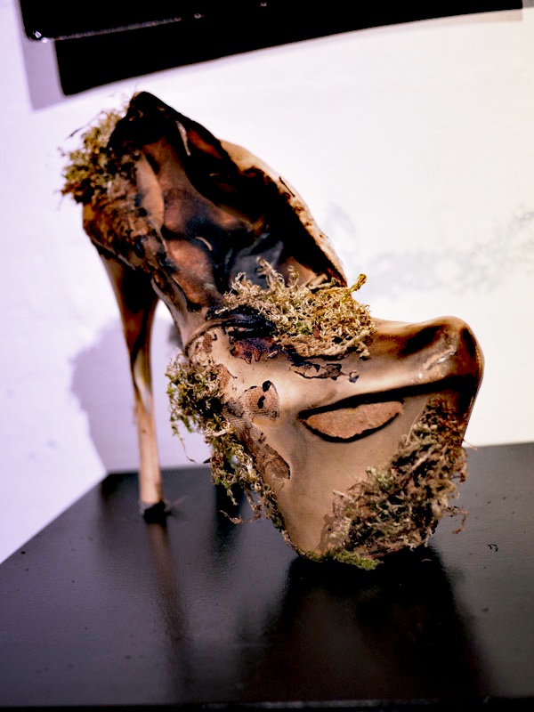 burned shoe