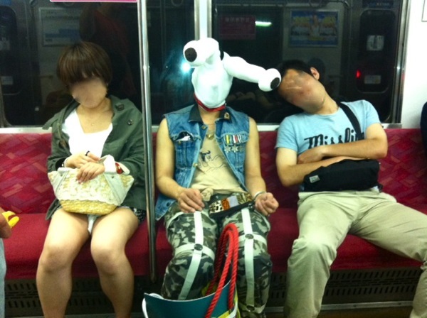 riding a train